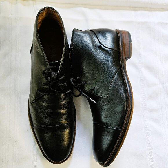 Johnston & Murphy Black Leather Men's Minimalist Refined Chukka Boots Size 8.5M - Picture 2 of 7